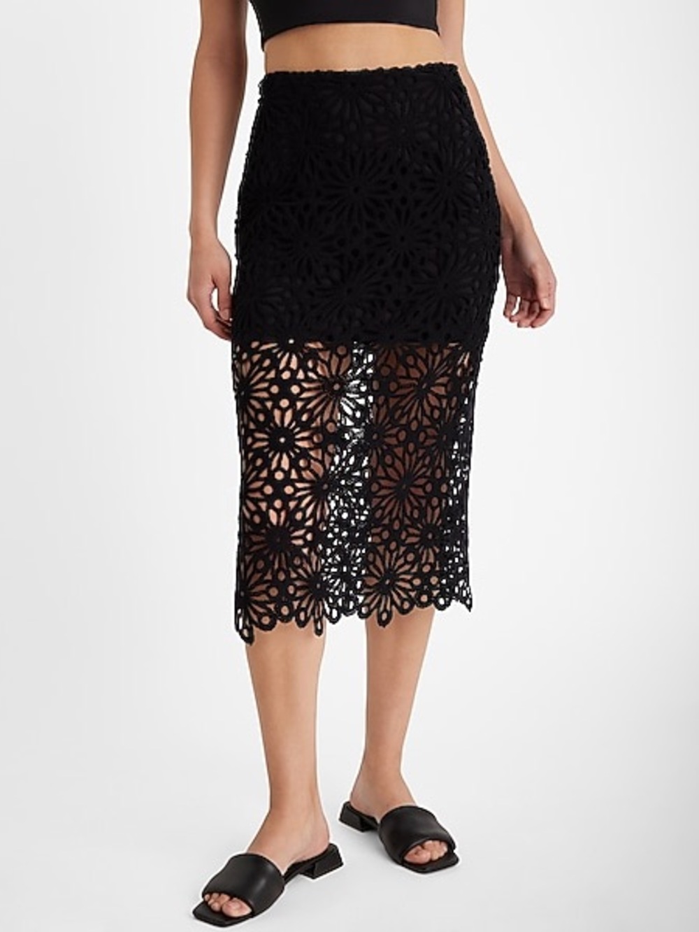 ⭐️3/$30⭐️ (bundle deal) EXPRESS High Waisted Crochet Midi Pencil Skirt